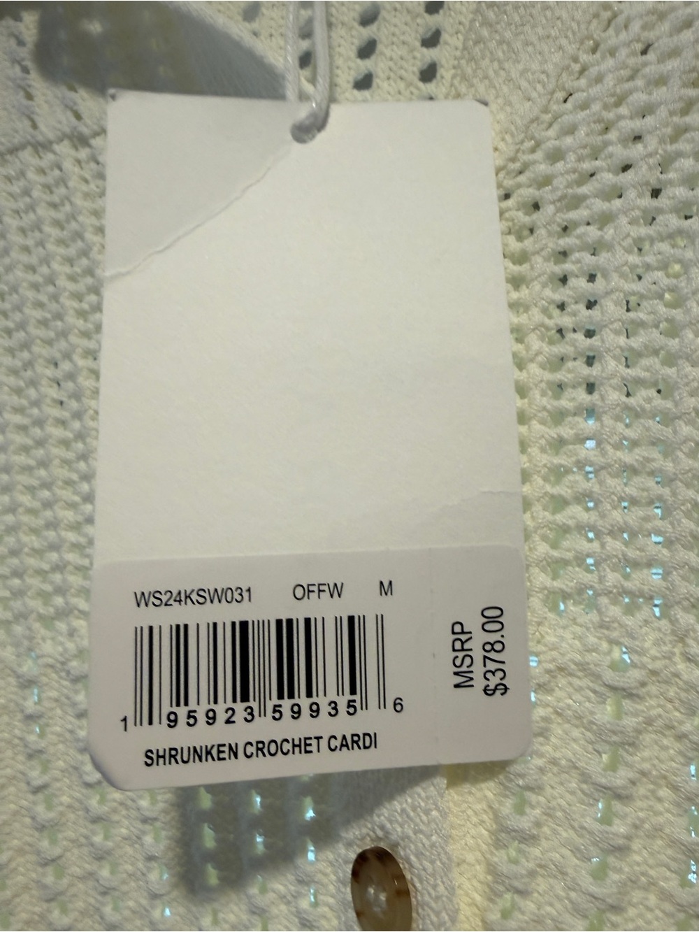 Frame Denim Cream Open-Weave Collared Cardigan - Picture 3 of 8